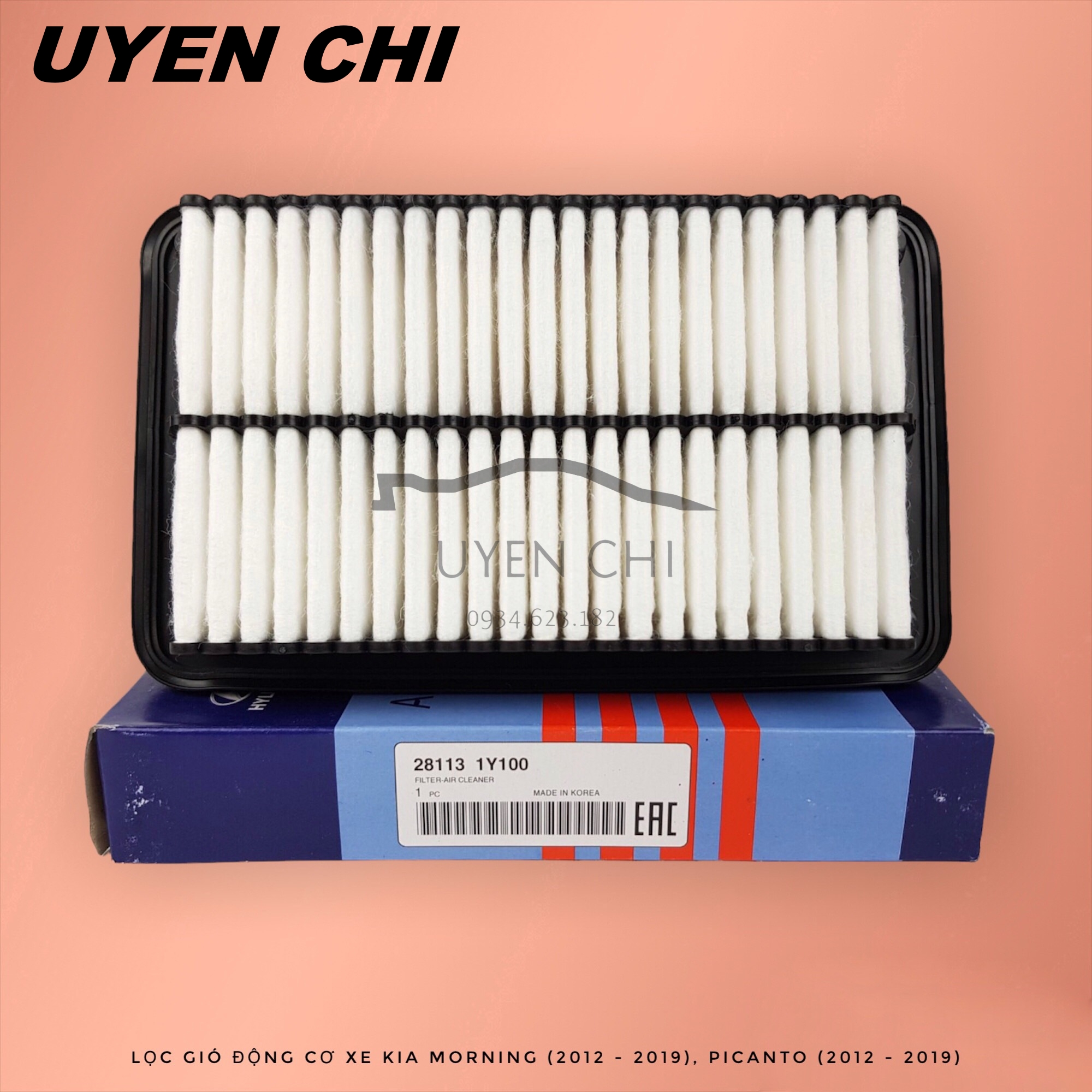 Lọc gió động cơ xe Kia Morning (2012 - 2021), Picanto (2012 - 2021) (Mã sản phẩm: 281131Y100 / 2811304000)