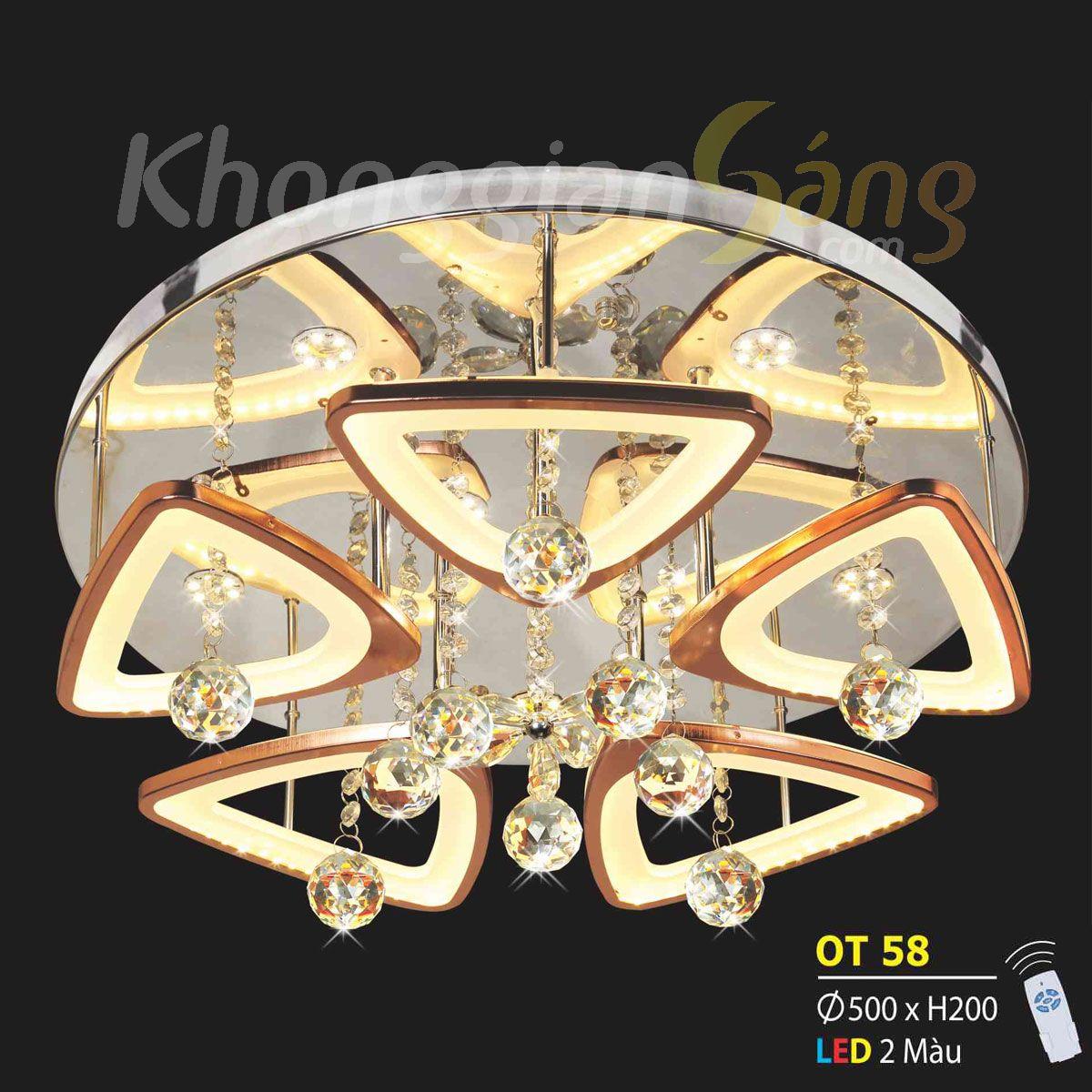 ĐÈN ỐP TRẦN LED TRÒN (PHI 500mm x H200mm) KTD-OT58