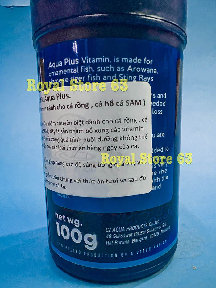 Cz13 Aqua Plus Vitamin cho cá Rồng cá Hổ cá Sam Hủ 100g
