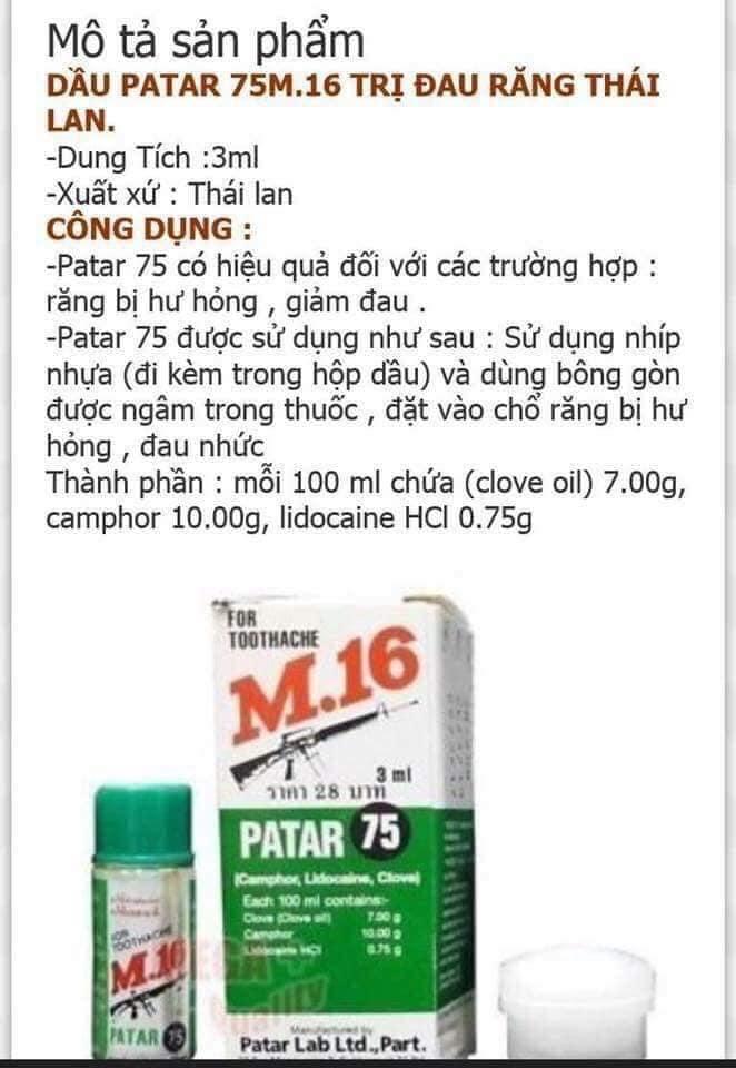 Bôi Đau Răng M16 Thái Lan