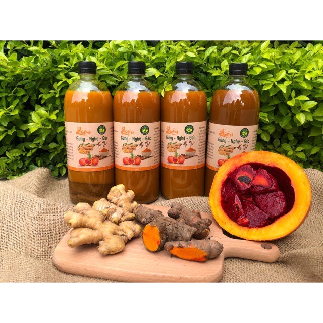 1 lít Ruou Gừng Nghệ Hạt gấc hạ thổ