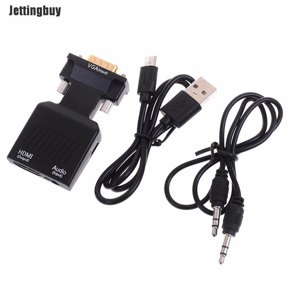 Jettingbuy VGA To HDMI Converter With Audio Full HD VGA To HDMI Adapter