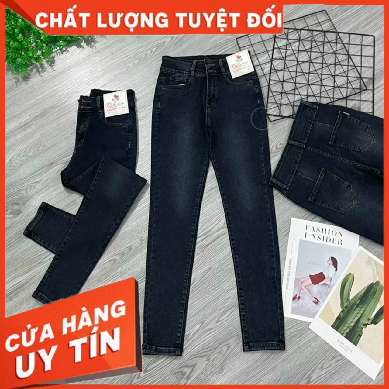 Quần jean nữ lưng cao