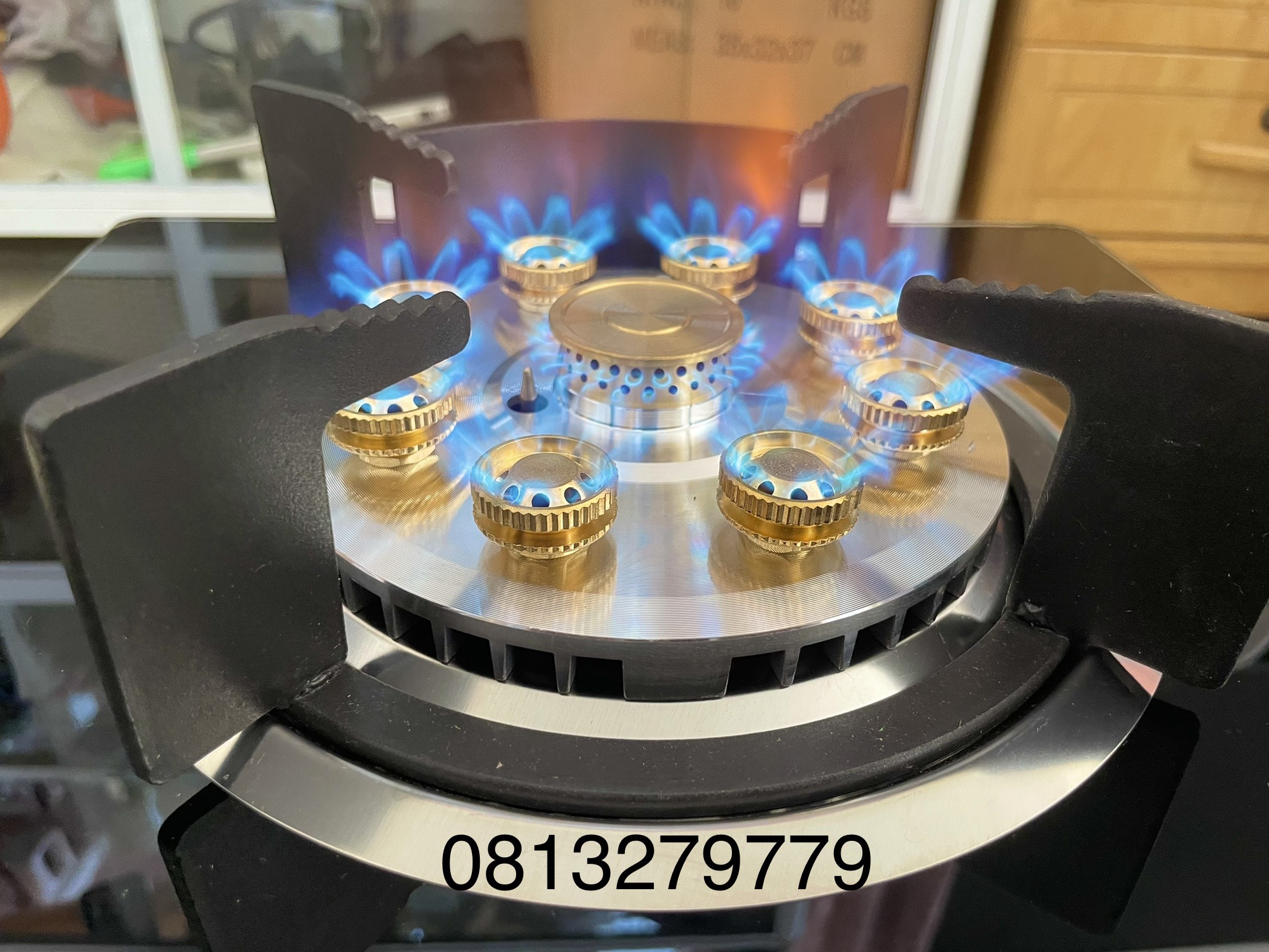BẾP GAS ÂM ĐƠN 9 ĐẦU ĐỐT ( NGẮT GAS TỰ ĐỘNG )