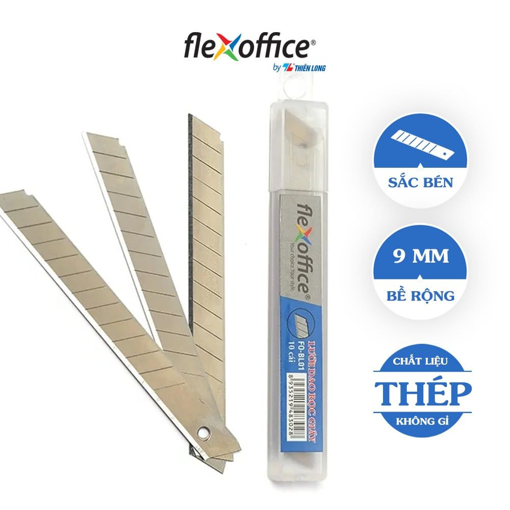 Lưỡi dao rọc giấy nhỏ 9mm Flexoffice Thiên Long FO-BL01