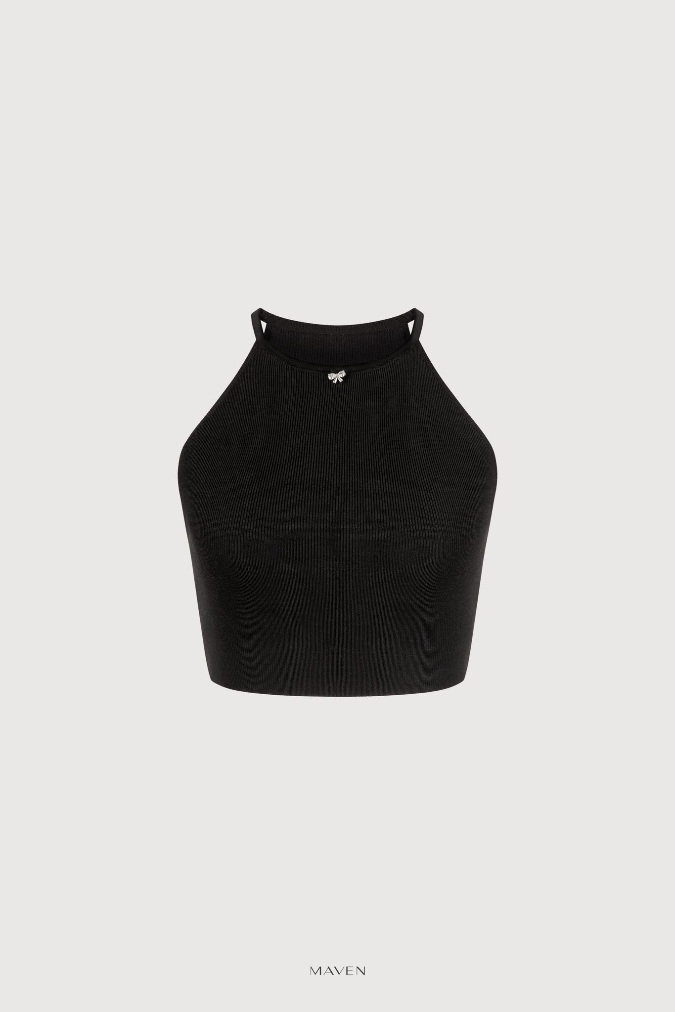 MAVEN - Áo len dệt kim đính charm nơ Sully Top