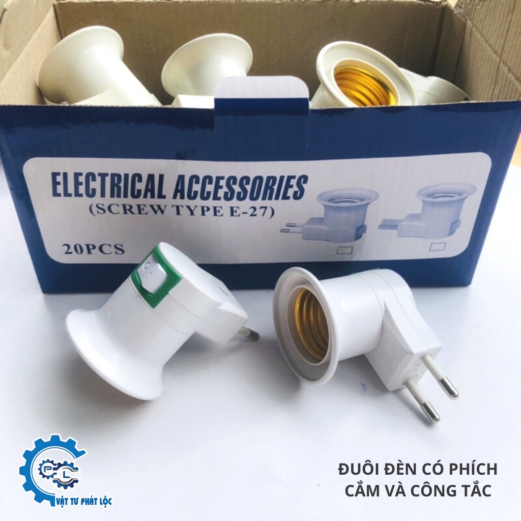Đuôi đèn có phích cắm và công tắc tiện dụng