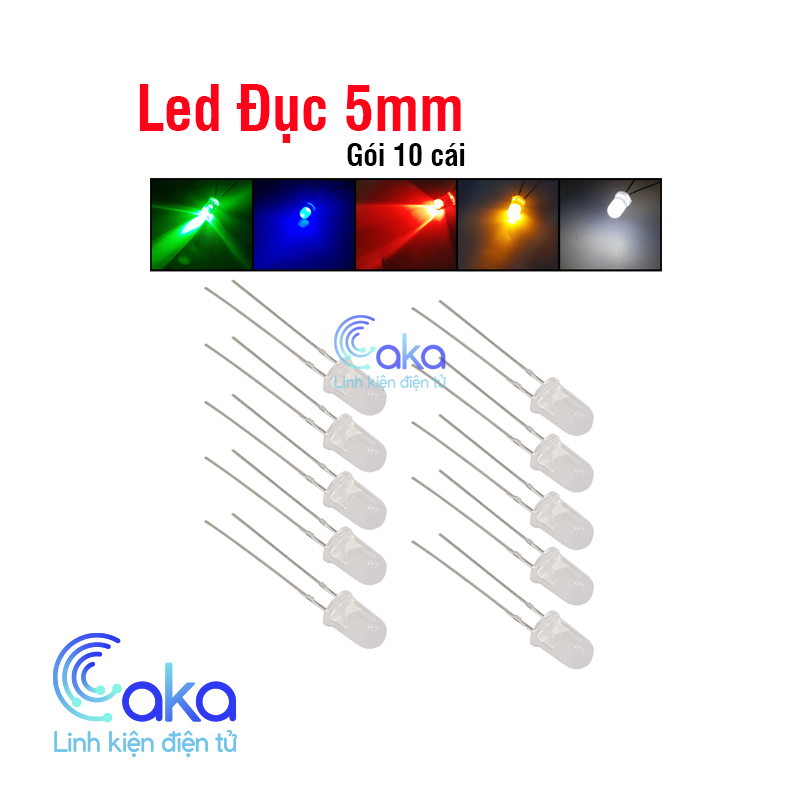 Bóng đèn led đơn 5mm Đục (Gói 10 con)