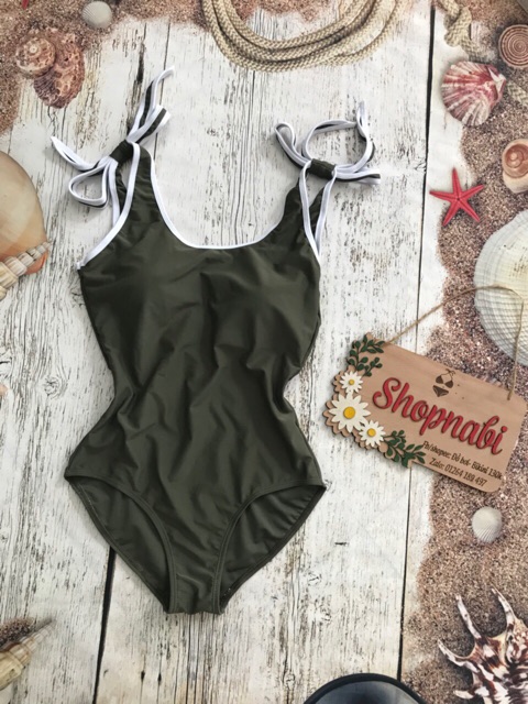 [HCM]Bikini 1 mảnh nơ vai dễ thương có 4 màu