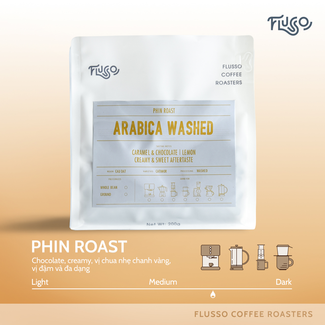 Coffee Pot beads pure Flusso arabica washed-200g