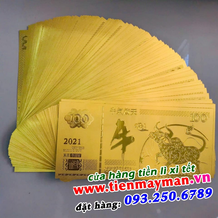 Tiền Lưu Niệm 100 Hình Con Ngựa Mạ Vàng Plastic