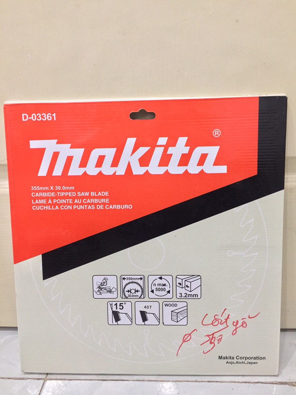 Lưỡi cắt gỗ Makita D350mm