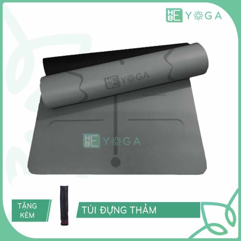 Bảng giá Thảm Tập Yoga Định Tuyến Hebeyoga Pu Cao Su 5mm Cao Cấp Kèm Túi