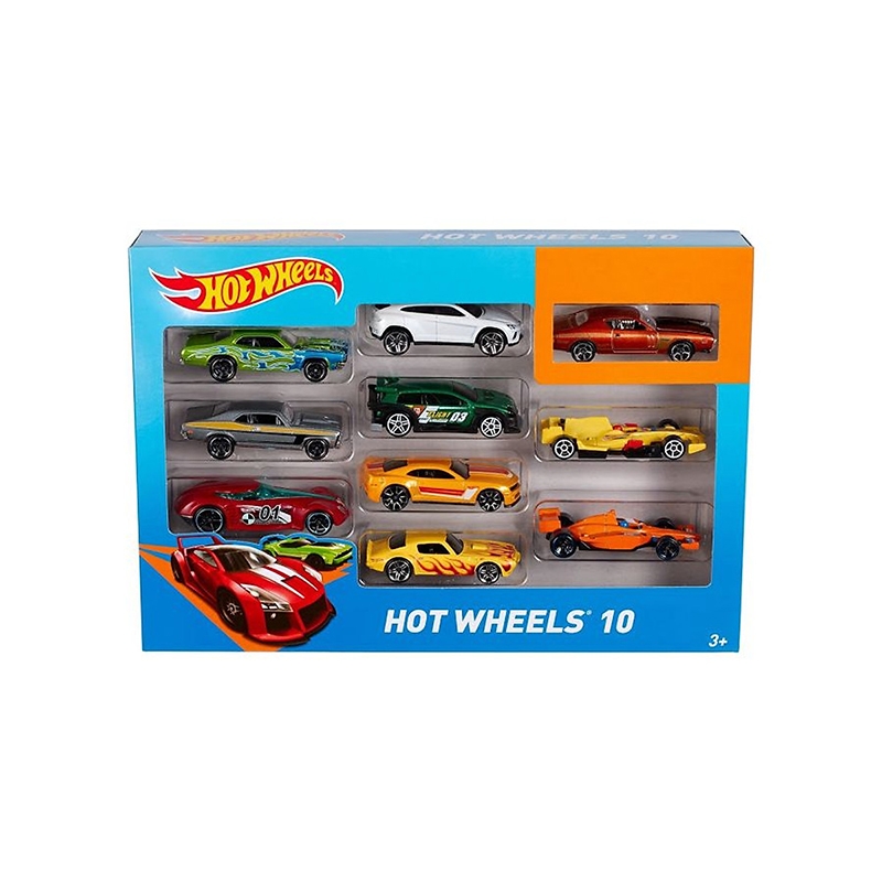 Đồ Chơi Bộ 10 Siêu Xe Hot Wheels Nhiều Màu 54886