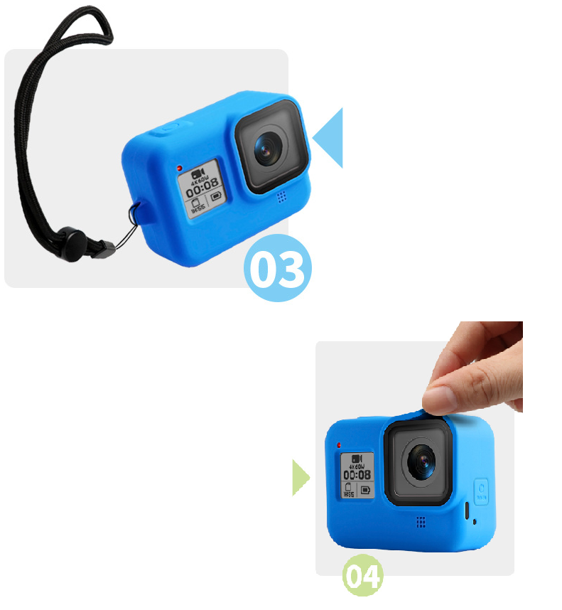 Vỏ bảo vệ máy quay hành động Gopro Hero 8 9 10 11 12 Black bằng silicon