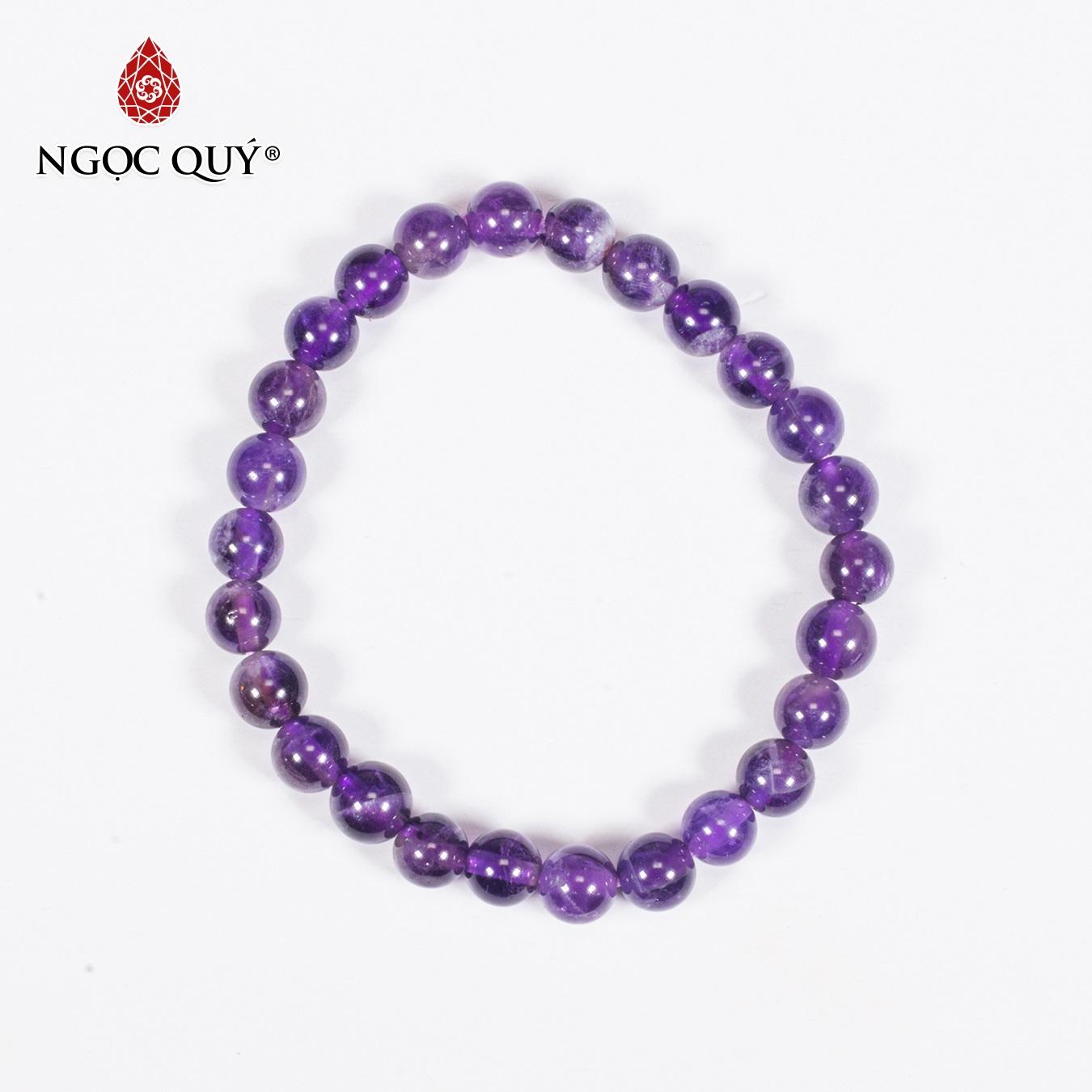 [HCM]Vòng tay đá thạch anh tím 6mm mệnh hỏathổ (màu tím nhạt) - Ngọc Quý Gemstones