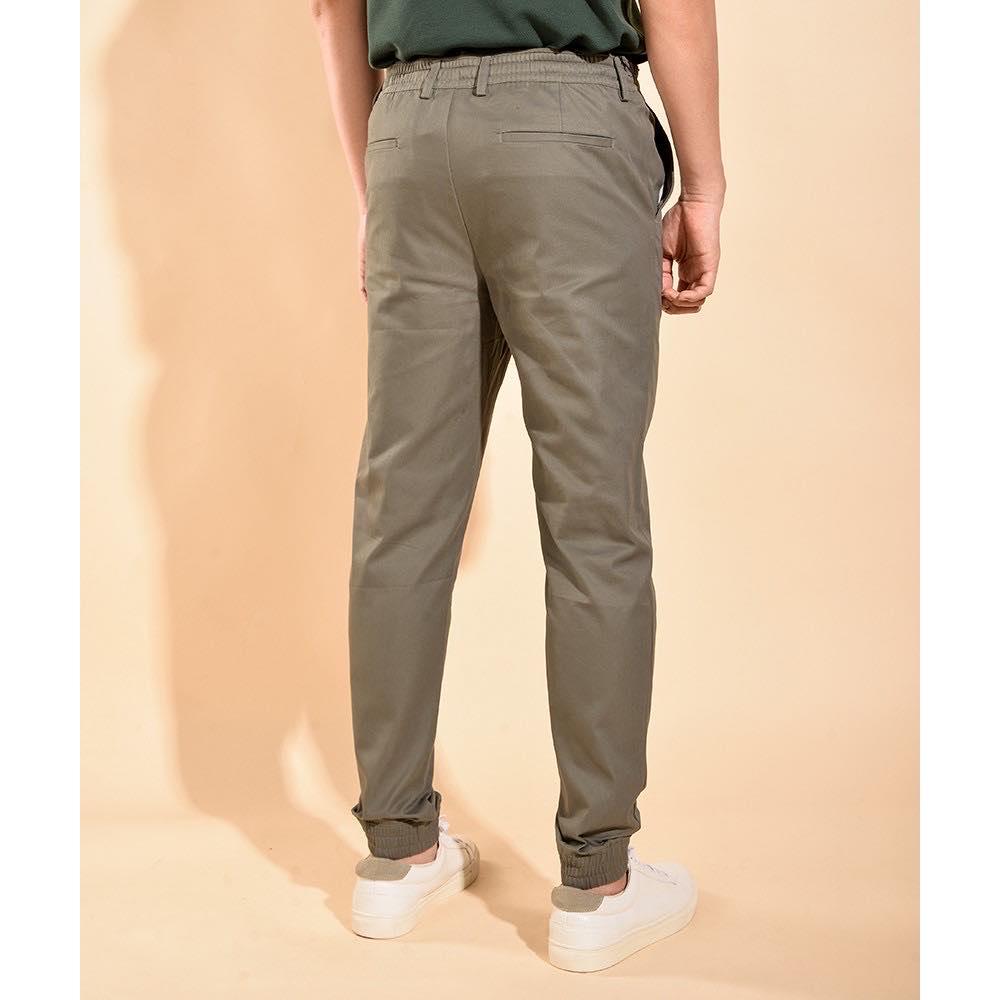 ROUTINE Quần jogger kaki nam co giãn 10F19PJO008 Castor gray