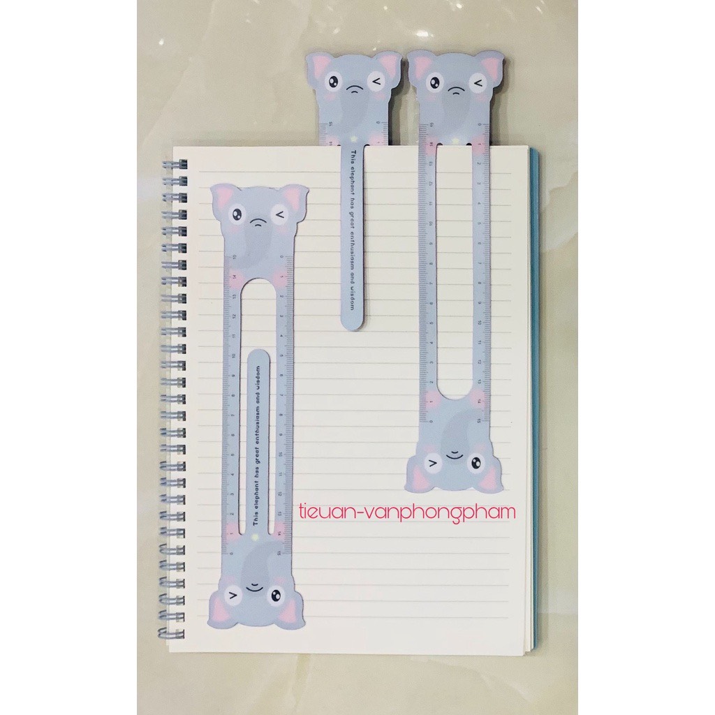 [Mới] Thước dẻo hình thú kèm kẹp sách/vở rất tiện dụng - 15 cm