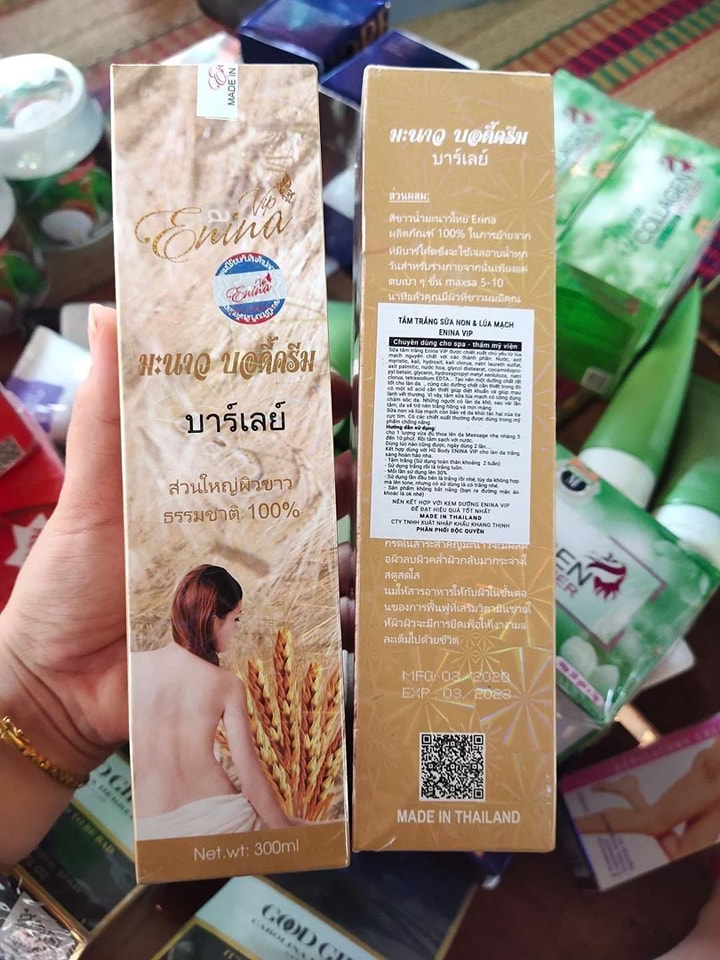 [ Thái Lan chính hãng] TẮM TRẮNG Ủ SỬA NON & LÚA MẠCH ENINA 300ml