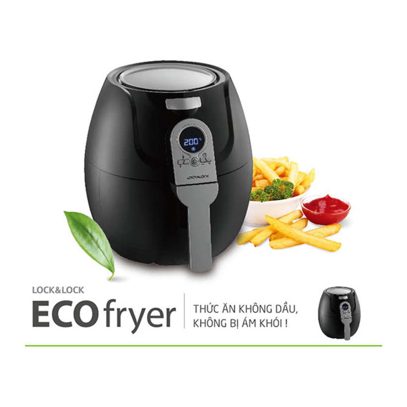 Nồi chiên không dầu Lock&Lock ECF-302R 3.2L 1400W (Đen)