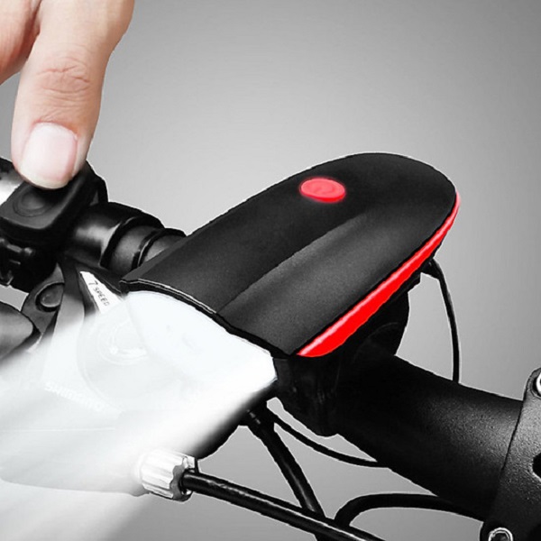 Đèn xe đạp có còi sạc USB cao cấp