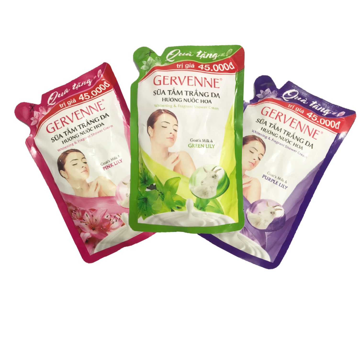 1 Bịch Sữa Tắm Trắng Da Gervenne 380g/túi-Hàng Tặng