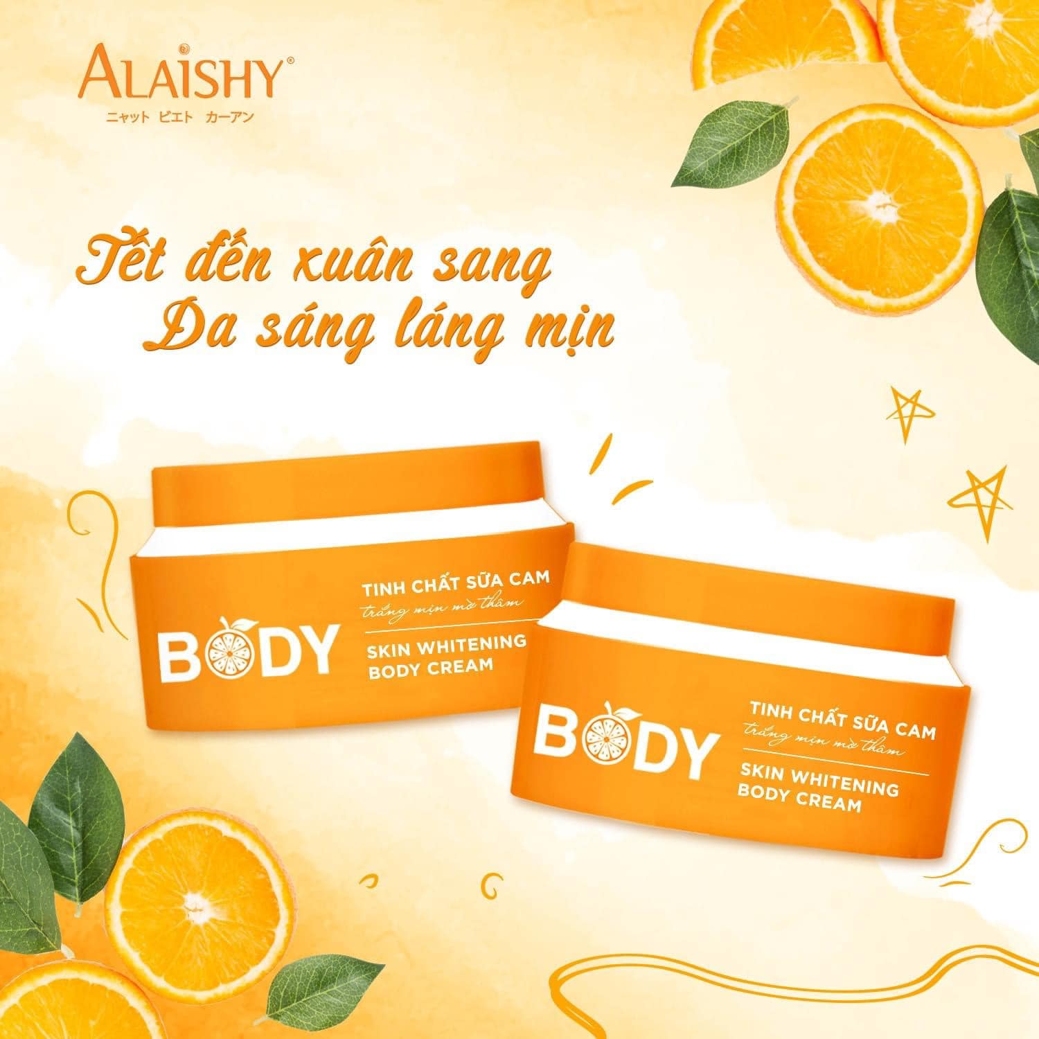 Kem body sữa cam Vitamin C ALAISHY 250gr