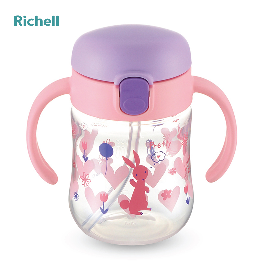 CỐC TẬP UỐNG 2IN1 T.L.I RICHELL (HỒNG)