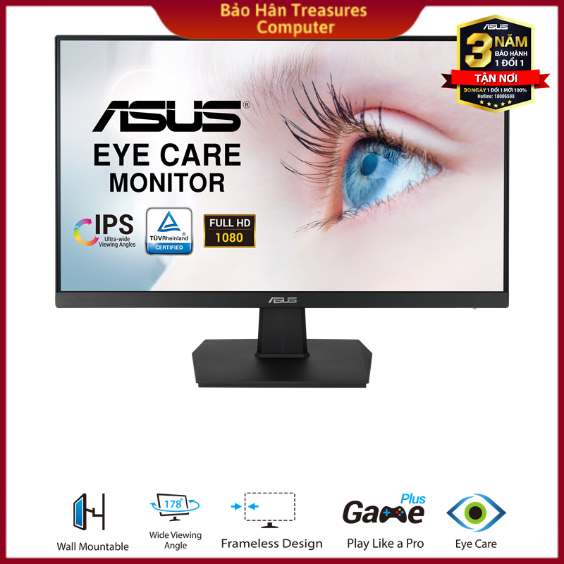 [Trả góp 0%]Màn hình ASUS VA24EHE (23.8 inch/FHD/IPS/250cd/m²/HDMI+D-Sub+DVI-D/75Hz) - Hàng Chính Hãng