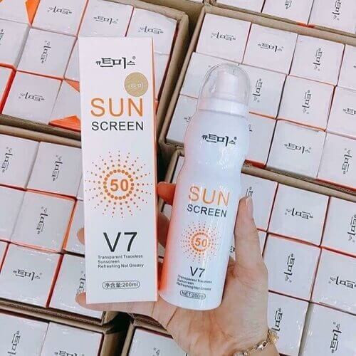 Xịt chống nắng Hàn Quốc Sun Screen V7 200ml - Ceria Cosmetics