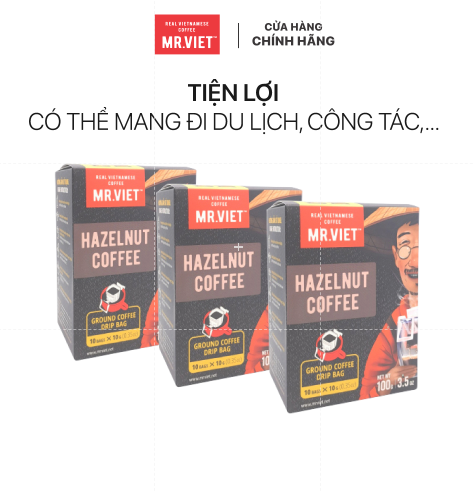 30 Boxes of Paper Filter Coffee - Hazelnut Coffee -Ground Coffee Drip Bag) 100Gr