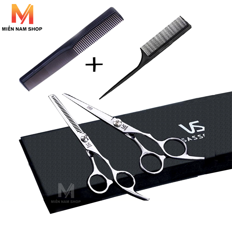 Kéo Căt Tỉa Tóc VS MN02 (Bộ 2 cái loại tốt) + 2 lược