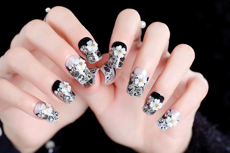 [HCM]Bộ 24 Móng tay giả cô dâu (keo sẵn)