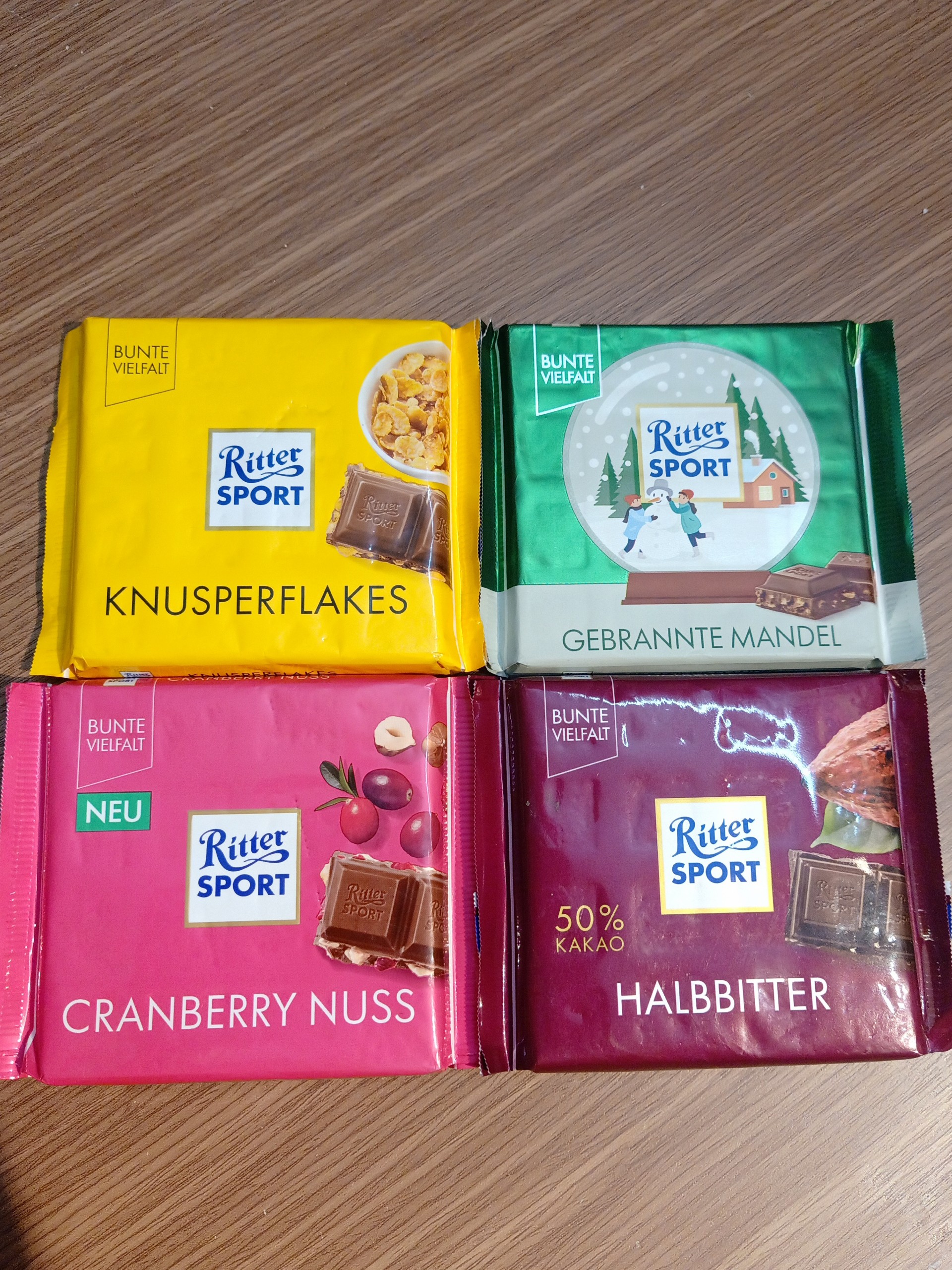 Kẹo chocola Bunte Vielfalt Ritter Sport