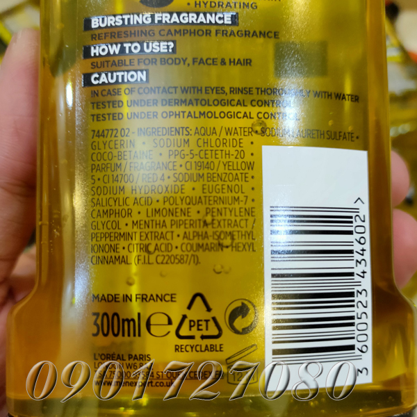 Sữa tắm Loreal Invincible Sport (5in1) - Pháp