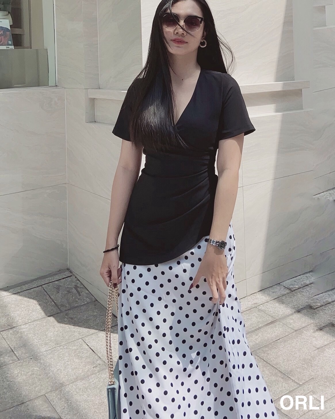 Áo đen công sở, V Black Shirt - Orli Label