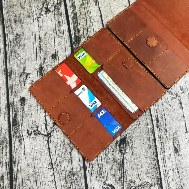 Ví dài cầm tay nam da bò handmade độc đáo