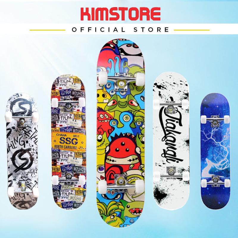 Mua Ván trượt người lớn, ván trượt thể thao, ván trượt skateboard gỗ phong ép 7 lớp mặt nhám chống trơn trượt bánh cao su cao cấp