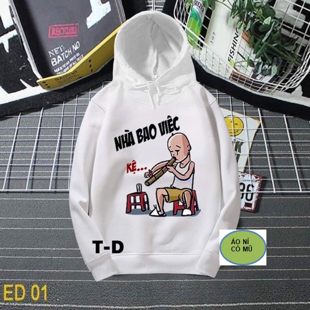 Hàng đẹp- áo nỉ nam nữ in chữ nhà bao việc