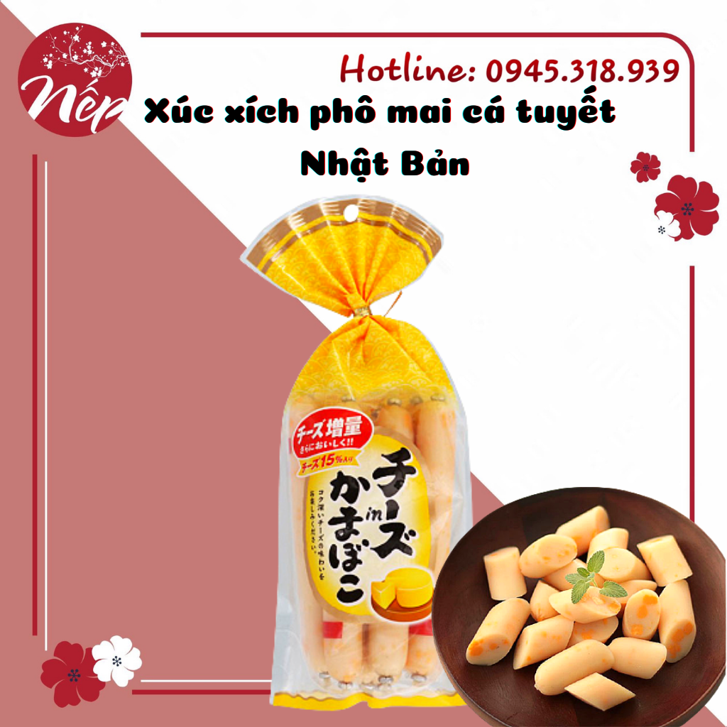 Xúc xích phô mai cá tuyết Nhật Bản (gói 8 cây - date 10/2023)