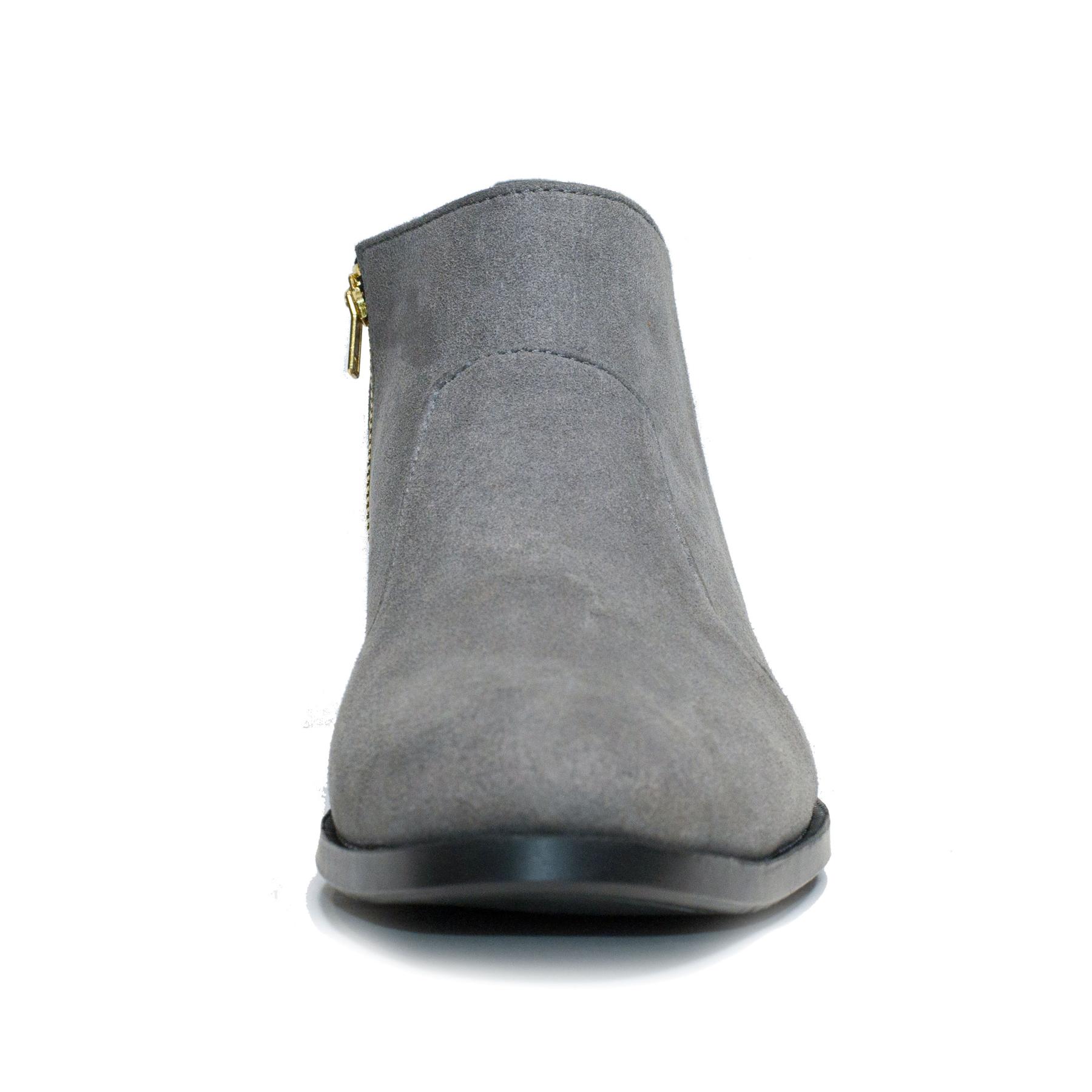 Giày Chelsea Boot Nam Cổ Khóa Rất Dễ Xỏ Da Búc Màu Xám Cực Đẹp -BUCKXAM+CB521