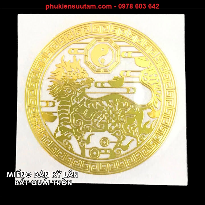 Miếng dán hình kỳ lân bát quái tròn - sp006182