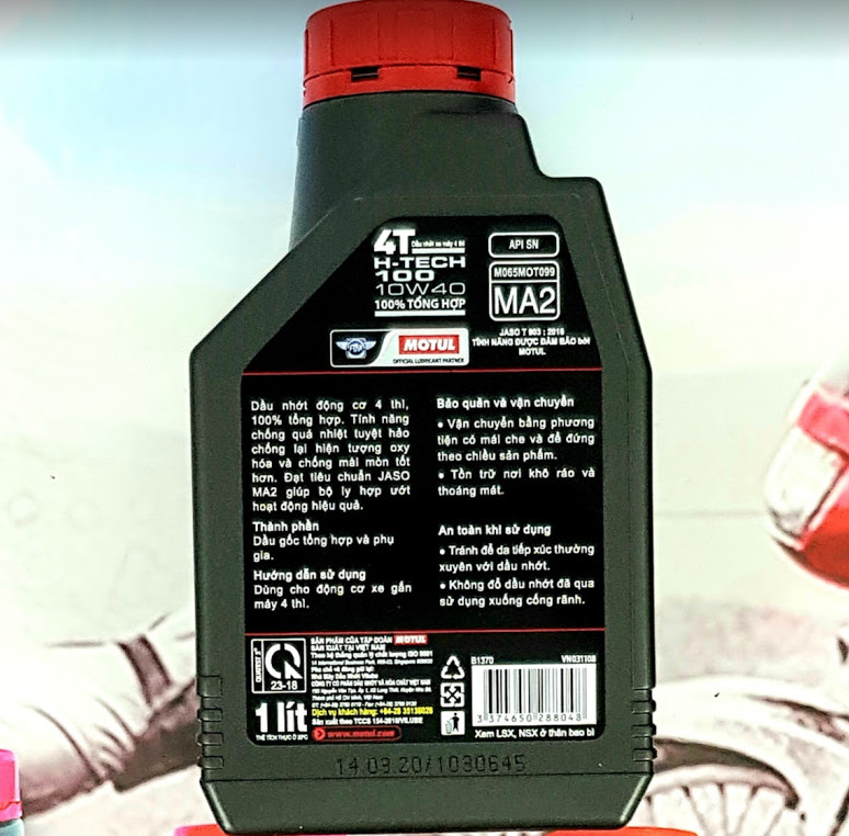 [MOTO PKL] MOTUL H-Tech 100 10W40 (tổng hợp) MA2