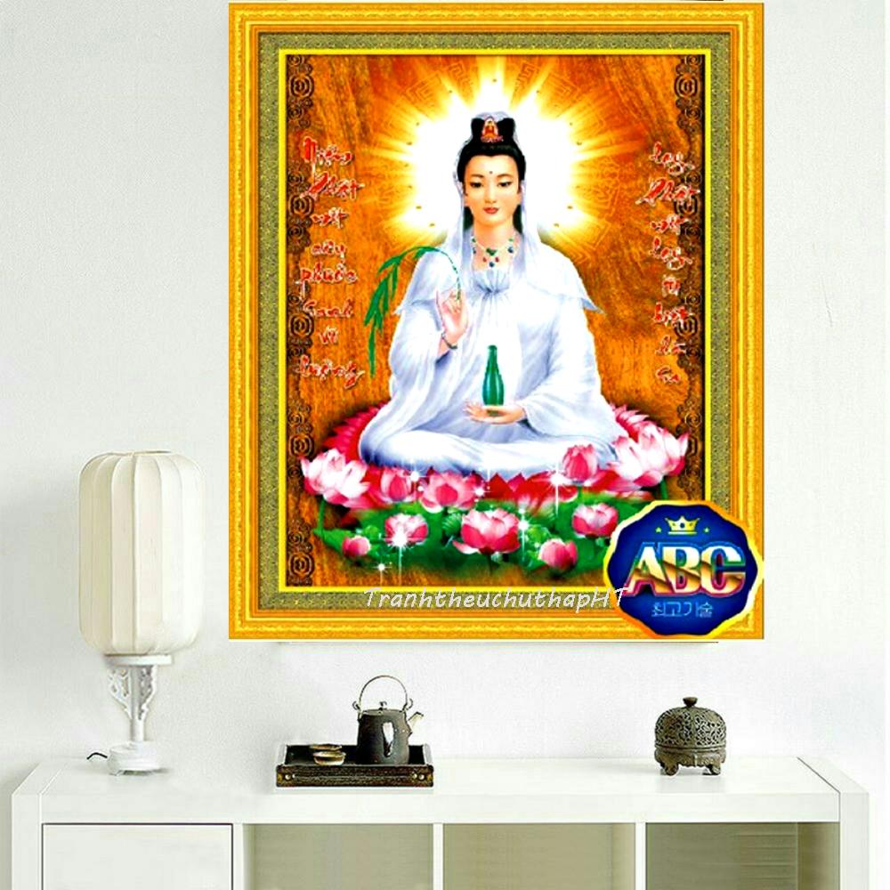 [HCM]Tranh thêu chữ thập Phật Quan Âm LV3255 - tự thêu