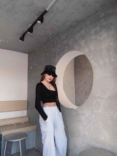[Ảnh thật] Áo croptop thun gân tay dài hở lưng