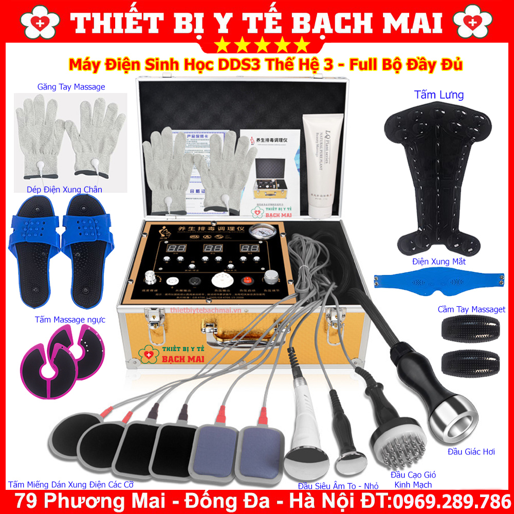 Máy trị liệu điện sinh học dds 3 thế hệ mới nhất - bộ đầy đủ full