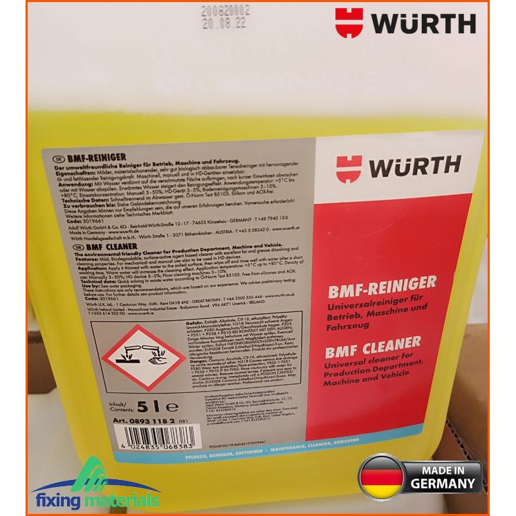 Dung dịch tẩy rửa đa năng WURTH BMF Cleaner- 5L (SX tại Đức)
