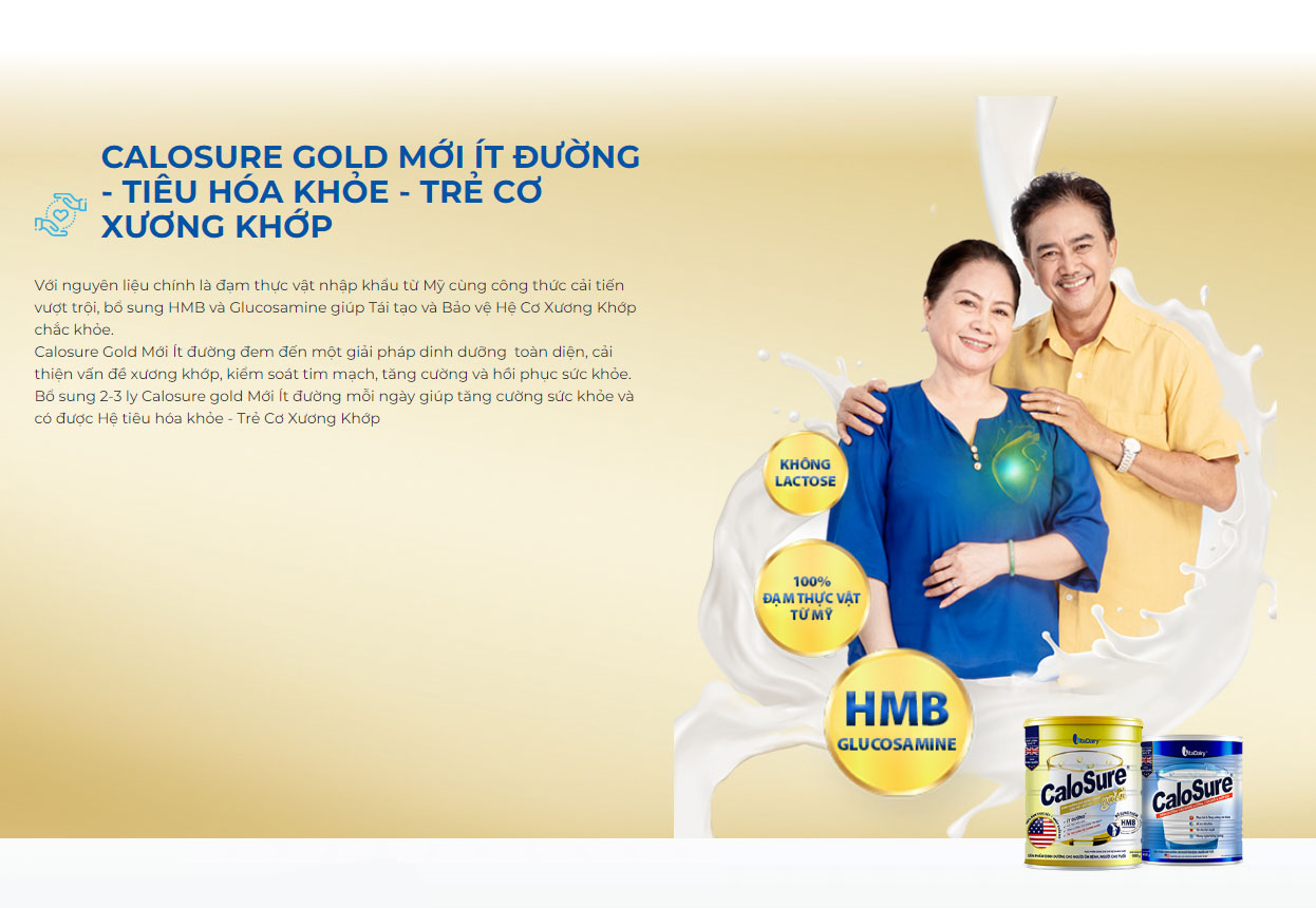 Sữa bột Calosure Gold ít đường 900g