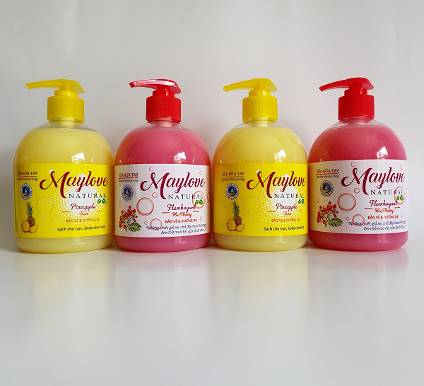 Combo 4 Chai Sữa rửa tay Maylove (2 Pineapple+ 2 Hoa Phượng) 500ml