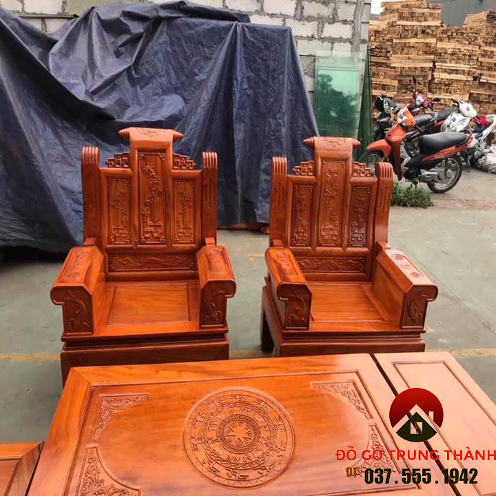 bàn ghế âu á thư gỗ gõ